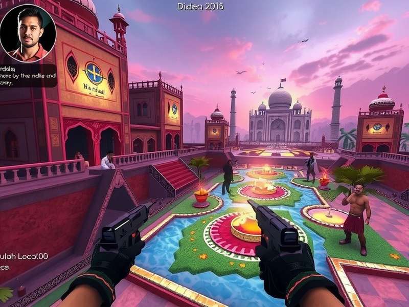 CS GO Indian Aces gameplay screenshot showing Indian-themed map